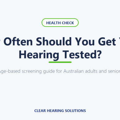 Senior having hearing tested by an audiologist