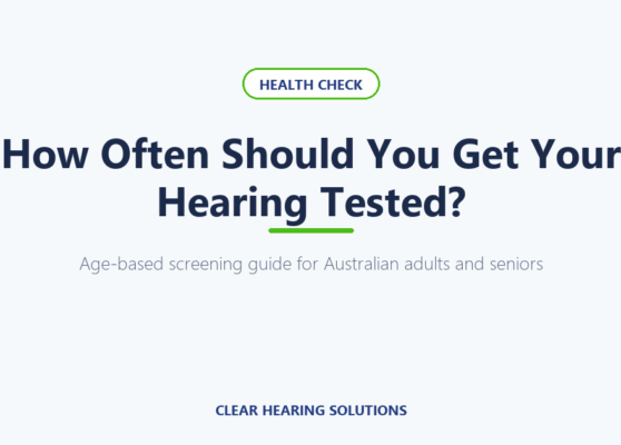 Senior having hearing tested by an audiologist