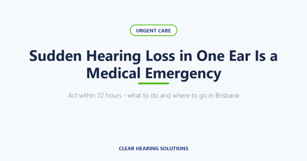 Person experiencing sudden hearing loss in one ear seeking urgent care
